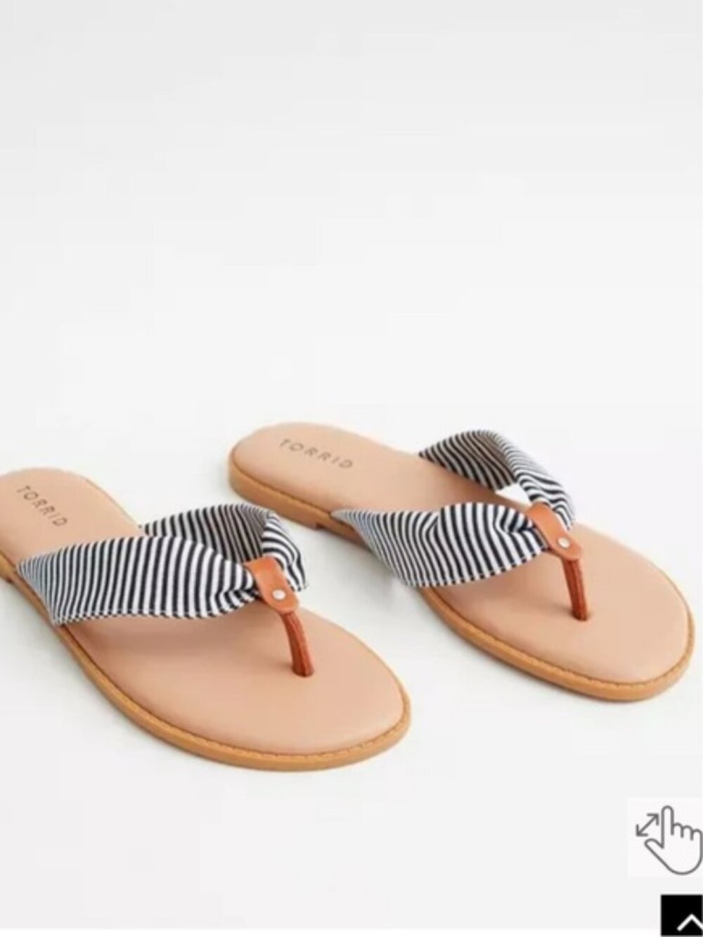 Torrid | Striped Canvas Flip Flops | Size 10WW